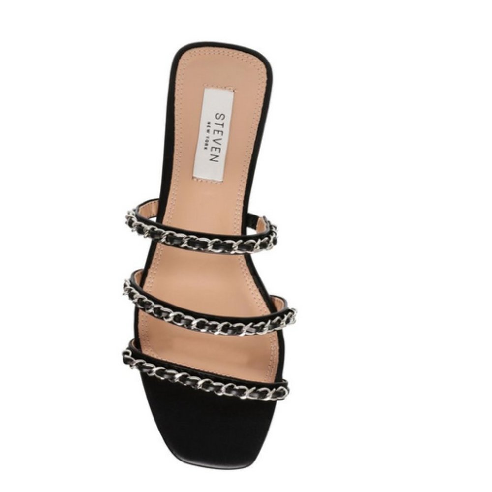 STEVEN by Steve Madden Chain Braided Heeled Slip On Sandals